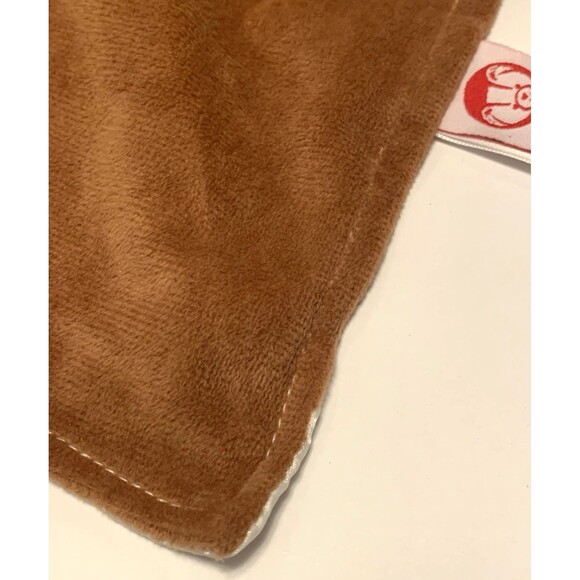 Fiesta Sloth Rattle Blanket Plush Brown Baby Blankie Lovey Satin Feel Back - Picture 5 of 8
